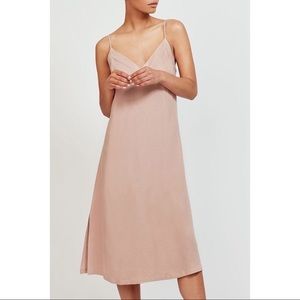 Cuyana linen pink midi dress